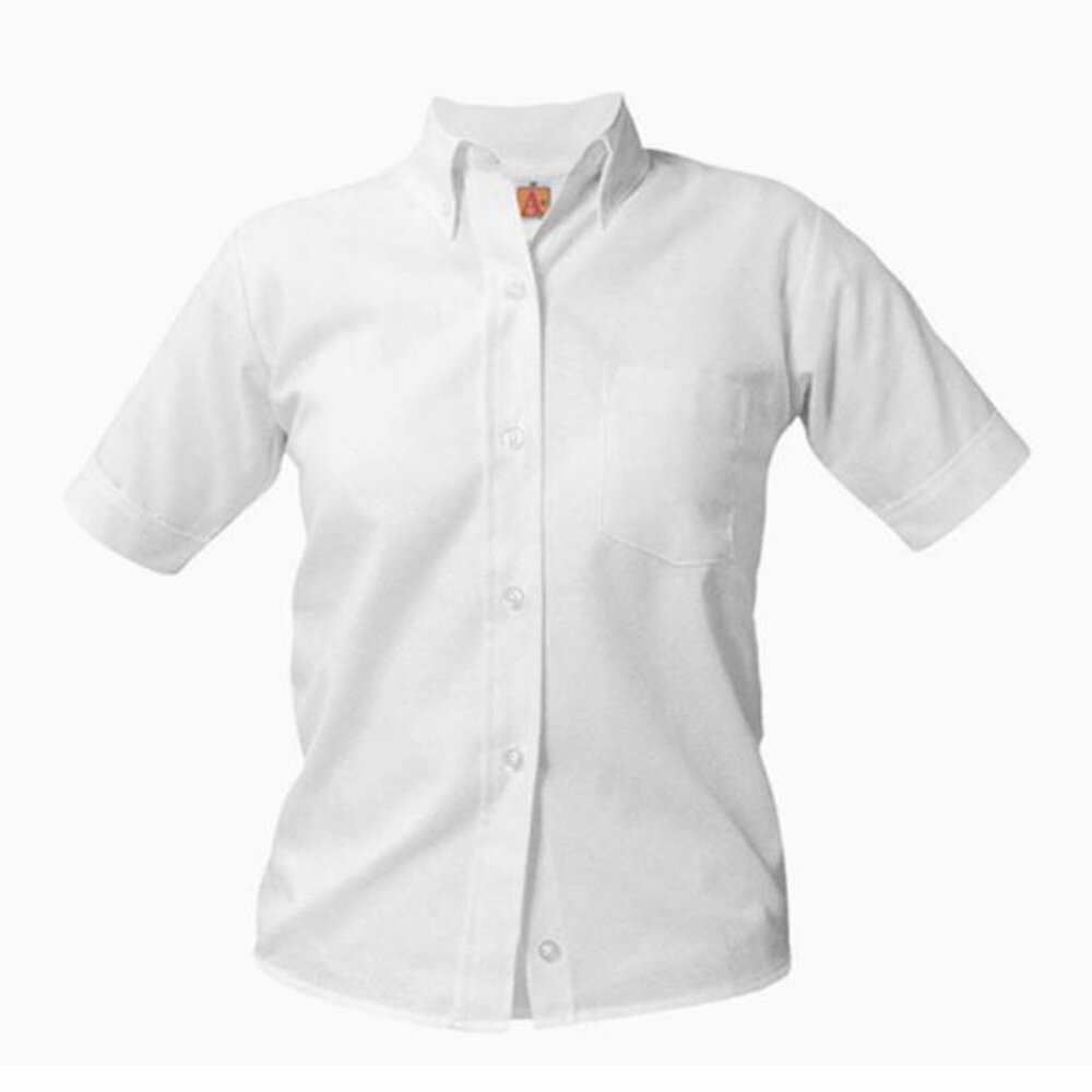 A+ School Uniform Girls Short Sleeve Oxford Blouse - 9461 - White